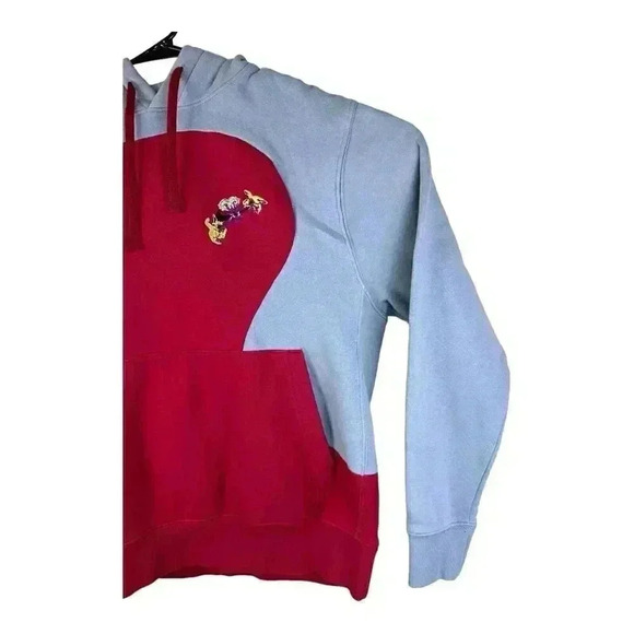 Nike Sportswear Club Galaxy Pullover Hoodie Sweatshirt Red Gray Embroidered Med - Picture 2 of 12